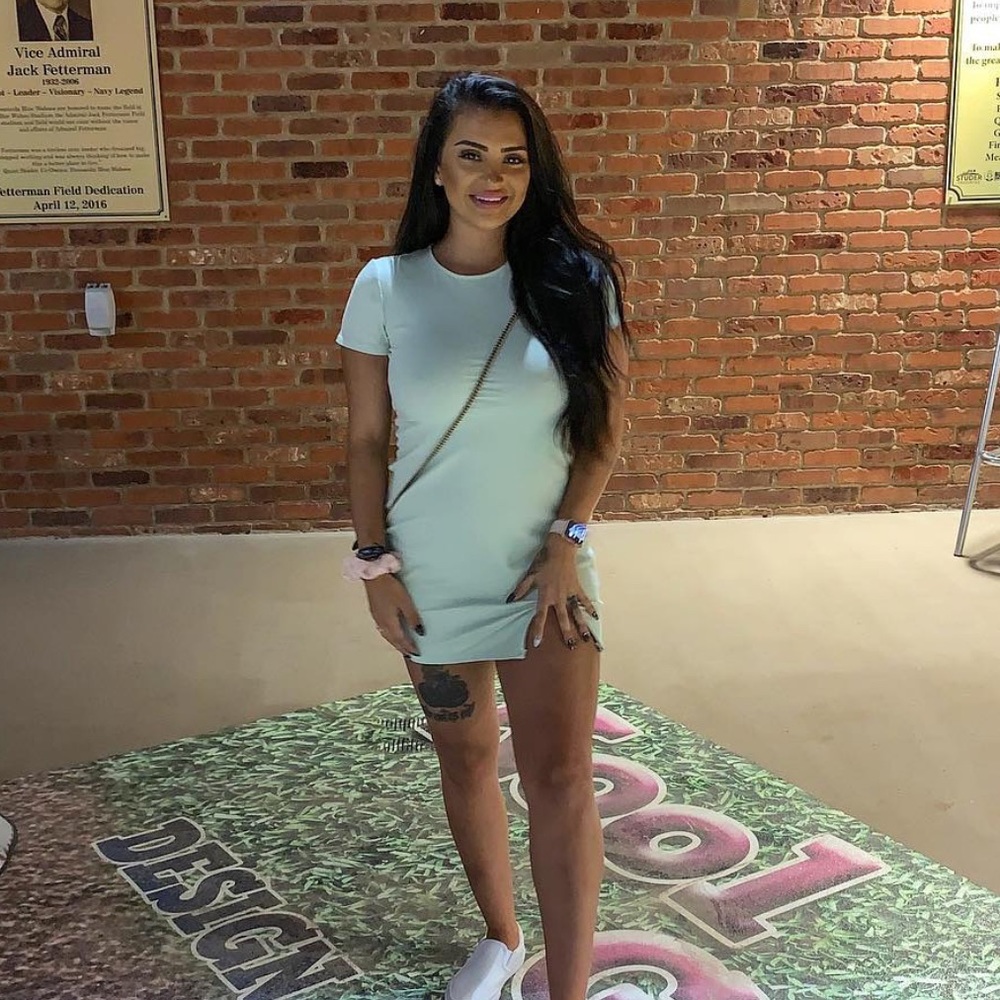 Mint green mini dress